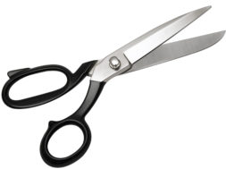 scissors, (top view) w/ path