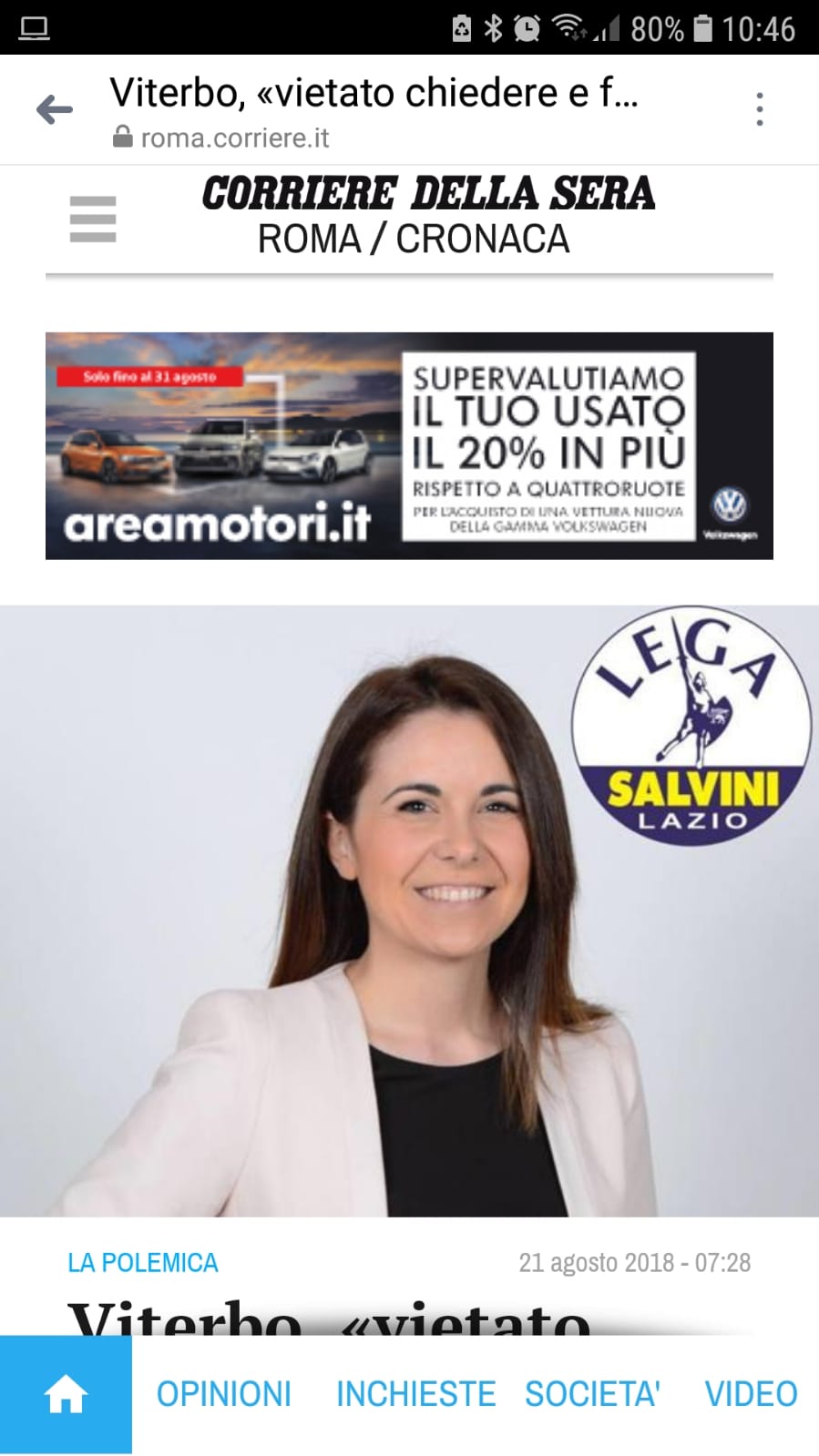 Viterbo in Italia: il falso scoop del Corriere della Sera sul “caso Nunzi”, l’unica che ci guadagna è l’assessore
